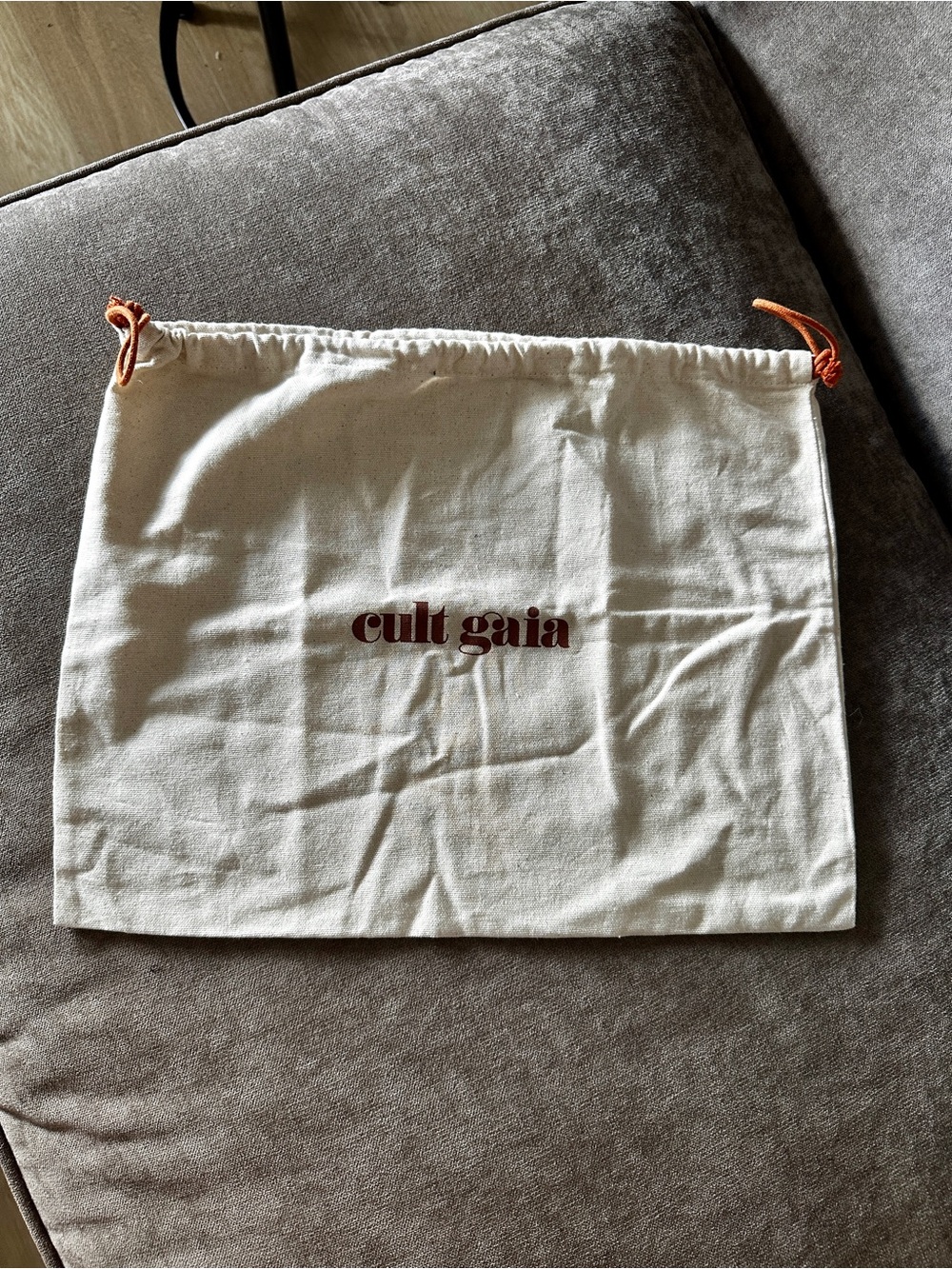 CULT GAIA Designer Dust Bag 100% Cotton Cream/Rust Brown Storage for Shoes/Bags